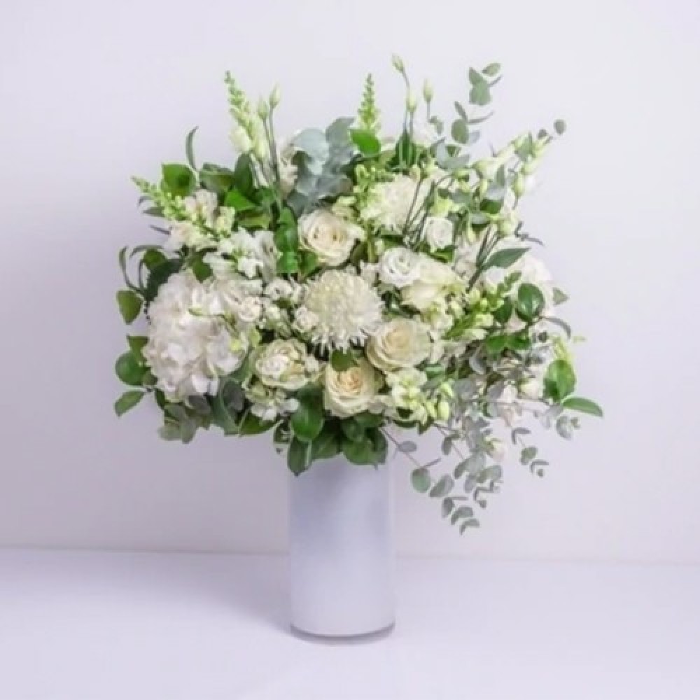 D & M Seasonal French Elegant White Vase